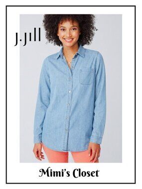 J.JILL Denim Button Down Shirt  Size L